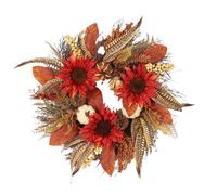 Front Door Wreath, Pumpkin Floral Sign, 19.69 Inches, Autumn Holiday Decor, Rustic Festive Accent, Vibrant Seasonal Arrangement, Home Window Porch Fireplace Party Apartment Patio Thanksgiving