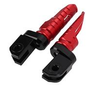 Front Foot Pegs for RS660 RSV4 Tuono 660 V4 1100, CNC T6063 Aluminum Alloy Motorcycle Front Footrests with Non - Slip Texture, Direct Replacement Pair (Roja)