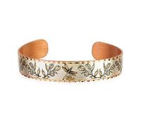 Front Line Jewelry Dragonfly Bracelets Adjustable Cuff Made of 99.9% Pure Solid Copper with Gift Box