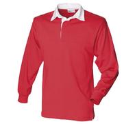 Front Row - Camiseta de rugby de manga larga rojo Red/White X-Large