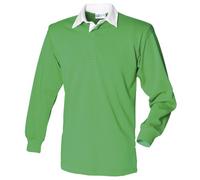 Front Row - Camiseta de rugby de manga larga verde Bright Green/White Large
