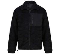 Front Row Chaqueta de forro polar reciclado Sherpa para hombre, Negro, M
