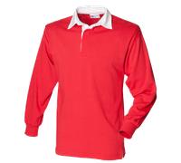 Front Row Liso FR100 Cotton Clásico Camiseta de Rugby Manga Larga No Logo XS-5XL