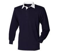 Front Row Liso FR100 Cotton Clásico Camiseta de Rugby Manga Larga No Logo XS-5XL