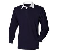 Front Row Liso FR100 Cotton Clásico Camiseta de Rugby Manga Larga No Logo XS-5XL