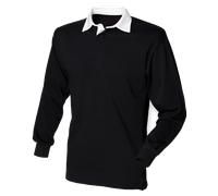 Front Row Liso FR100 Cotton Clásico Camiseta de Rugby Manga Larga No Logo XS-5XL