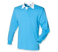 Front Row Liso FR100 Cotton Clásico Camiseta de Rugby Manga Larga No Logo XS-5XL