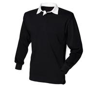 Front Row Liso FR100 Cotton Clásico Camiseta de Rugby Manga Larga No Logo XS-5XL