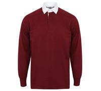 Front Row Liso FR100 Cotton Clásico Camiseta de Rugby Manga Larga No Logo XS-5XL