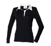 Front Row Mujer Clásico Cotton Camiseta de Rugby Azul o Negro XS-4XL