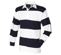 Front Row Polo de manga larga a rayas con el cuello en blanco para (RW476)