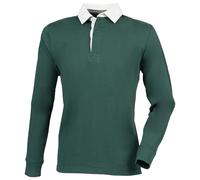 Front Row Polo de manga larga con cuello blanco Modelo Rugby Premium (RW4169)