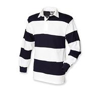 Front Row - Polo - para hombre multicolor blanco/azul marino L