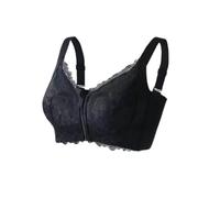 Front Zipper Bras for Women Ultra Soft Front Zip Wireless Lifting Bra Wireless with Support and Lift Sports Bra (Black,XXL)