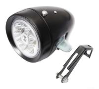 Frontal Bici 10x8cm 6LED para fácil Frontal Bici 10x8cm 6LED | 6 LEDs potentes, para máxima visibilidad nocturna, seguridad urbana, para compacto, color negro mate(Black)