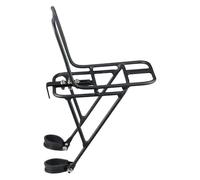 Frontal De Bicicleta Negro-Alejo De Aluminio Cargo De Carga De Bicicleta con Compatibilidad con Horquilla De Absorción De Choques, Montaje Delantero