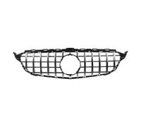 Frontal Grille para Benz W205 C250 C300 2015 2016 2017 2018 Parrilla De Radiador De Carreras Estilo GT Sin Orificio para Cámara Cromada Y Negra Rejilla De Radiador