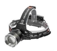 Frontal LED XHP70 Aluminio Impermeable para Camping | Chip XHP70, 500m, para zoom ajustable, e inundación, ideal noche oscura(B)