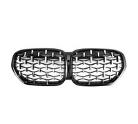 Frontal Parrillas Doble Riñones Para BMW Para X1 F48 Para LCI 2020-2022 Rejillas Superiores Estilo Diamantes Cromados Rejillas Parachoques Delantero Estilo Línea Única Con Apariencia(Diamond-Chrome Bl