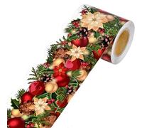 Fronteras del tablón de boletín de Navidad - Recorte festivo para el aula | Agujas de cono de pino frontera de boletín rojo, rayas decorativas de vacaciones, acento estacional de pared y marco de