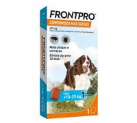 FRONTPRO - Tableta masticable contra pulgas y garrapatas para perros de 10 a 25 kg - Cantidad: 1 tableta