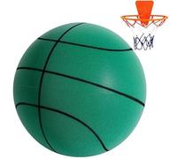 FRoon Baloncesto silencioso con Canasta, Pelota de Entrenamiento silenciosa para Interiores, agregue una Canasta a Juego, Suave, Liviana, fácil de Instalar, Adecuada para Varios Interiores,NO 7,Green