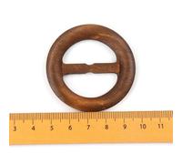 FROON Mezcle la guarnición de forma redonda Artesanía de madera hecha a mano Hebilla de cinturón Anillo Accesorios de ropa de madera Costura Niños DIY 50-60mm 5pcs-2. 50 mm
