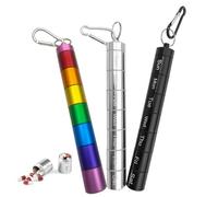 FrOon Pastillero de aluminio para 7 días, 7 compartimentos, organizador de medicamentos, pastillero con llavero y mosquetón, impermeable, 3 piezas