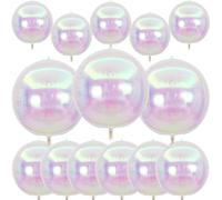 Froova 14 globos redondos iridiscentes de aluminio 22/15/10, globos holográficos 4D, globos transparentes de Mylar para niñas, sirena bajo el mar, arco iris, cumpleaños, boda, discoteca, decoración de