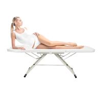 FROPIJ Camilla de masaje plegable con 3 zonas, cama de masaje móvil con reposacabezas, tumbona de masaje, para salones de belleza, salones de tatuajes, 180 x 60 x 60 cm (blanco)