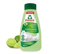 Frosch - Gel Lavavajillas a Máquina, Todo en 1 con Limón Verde, Limpieza y Brillo, Sin Microplásticos Ni Componente Animal, 40 Dosis -650 ml
