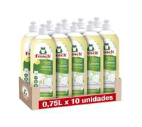 Frosch - Lavavajillas a Mano Líquido Bálsamo Ecológico Limón, Desengrasa y Protege la Piel, Dermatológicamente Testado - Pack de 10 Unidades x 750 ml