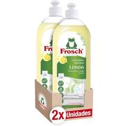 Frosch - Lavavajillas a Mano Líquido Bálsamo Ecológico Limón, Desengrasa y Protege la Piel, Dermatológicamente Testado - Pack de 2 Unidades x 750 ml
