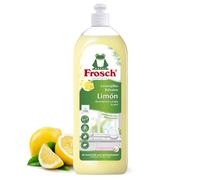 Frosch Lavavajillas Limón, 750 Mililitros | Desengrasa y Protege la Piel, Dermatológicamente Testado con PH neutro, Limpieza e higiene eficaz