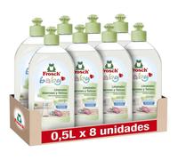 Frosch Limpiador de Biberones y Tetinas, de Leche y Comida, Producto Hipoalergénico, Pack de 8 Unidades x 500 ml, 4L en Total