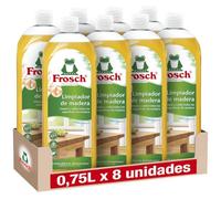 Frosch Limpiador Ecológico de Madera Pack 8x750ml Spray - Limpieza y Mantenimiento Suelos y Superficies Madera - Fórmula Pino y Naranja - Elimina Manchas Difíciles