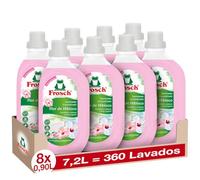Frosch - Suavizante Concentrado Liquido Ecológico con Flor de Hibisco, Apto para Ropa Blanca y de Color, Protege y Revitaliza el Color y Fibras del Tejido, Dermatológicamente Testado - Pack 8 x 900ml