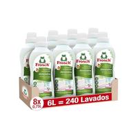 Frosch - Suavizante Concentrado Liquido Ecológico para Lavadora, con Aceite de Almendras, Apto para Ropa Blanca y de Color, Producto Ecológico y Hipoalergénico - Pack de 8 Unidades x 750 ml