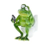 Froschfigur Deko - Froschfigurs | Garten Dekos Tier Skulptur Für Außenbereich | Dekofigur frosh | Resin Gartenfigur Für Kinderzimmer Und Bad Froschs Auf Toilette Skulpturs - 5.12x2.76x5,5,5,5,5 1 Zoll