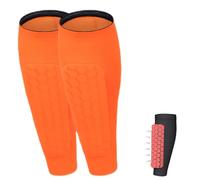 Frost Armours Ski Shields, Shin Guards with Honeycomb Pads, Long Breathable Elastic Honeycomb Honeycomb Anti-Collision Leggings Protective Cover for Skiing, Football, Running, Equestrian (naranja, XL)