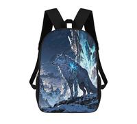 Frost Guardian White Wolf in Snowy Mountains Mochilas Para Niños Mochilas Escolares Mochila Escolar Para Niños Impresa En 3D Mochilas De Viaje De Moda Para Niños De Primaria Y Secundaria 17inch