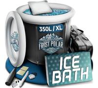 FROST POLAR - Bañera Hielo Recuperacion 350 Litros - Ice Bath 80 cm x 85 cm Soportes de Aleacion de Aluminio - Bañera Agua Fria Incluye, Almohada, Bolsa Almacenaje Impermeable y Recambios.