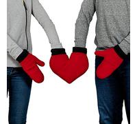Froster Guantes para enamorados - Corazón rojo, regalo para parejas, guantes de pareja, guante doble, mitones
