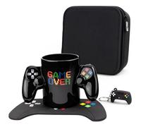 Froster Set de Regalo para Gamer, Jugador, 3D Taza Mando Game Over, 350 ml, Mug Controller, Posavasos y Llavero con Forma de Mando, Decoracion Gaming Gadget