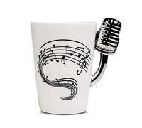 Froster Taza Micrófono en caja negra, Taza de té de café 220 ml, Regalo para Cantante Musicos Amante de la Musica