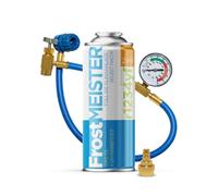 FrostMEISTER 2 en 1 - Kit de recarga de aire acondicionado para coche de 400 ml, incluye manguera con manómetro y adaptador, reemplazo rápido y fácil para el refrigerante R1234yf (a partir de 2017)