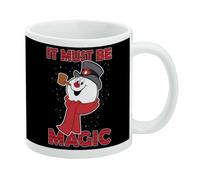 Frosty It Must Be Magic - Taza de café de cerámica, tazas de regalo novedosas para café, té y bebidas calientes, 11 onzas, color blanco