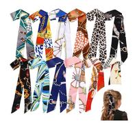 FrostyFlair 12 piezas de pañuelos para el cabello de mujer para anudar, pañuelo de mano, accesorios de moda, accesorio para el cabello, pañuelo de seda, pañuelo para el cabello, asa de bolso