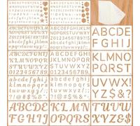 FrostyFlair 14 piezas Plantillas de Letras y Números, 1.3cm, 1.9cm, 2.5cm, 5.1cm Plantillas de Letras & Números, Plantillas de Plástico para Pintura, Proyectos Creativos & Decoración de Paredes