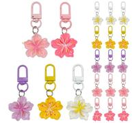 FrostyFlair Llavero, 20 Piezas de Minúsculas Flores de Resina, Colgantes de Bolsos de Estética de Flores de Cerezo en Grandes Cantidades, Colgantes para Bolsos, Llavero para Mujeres